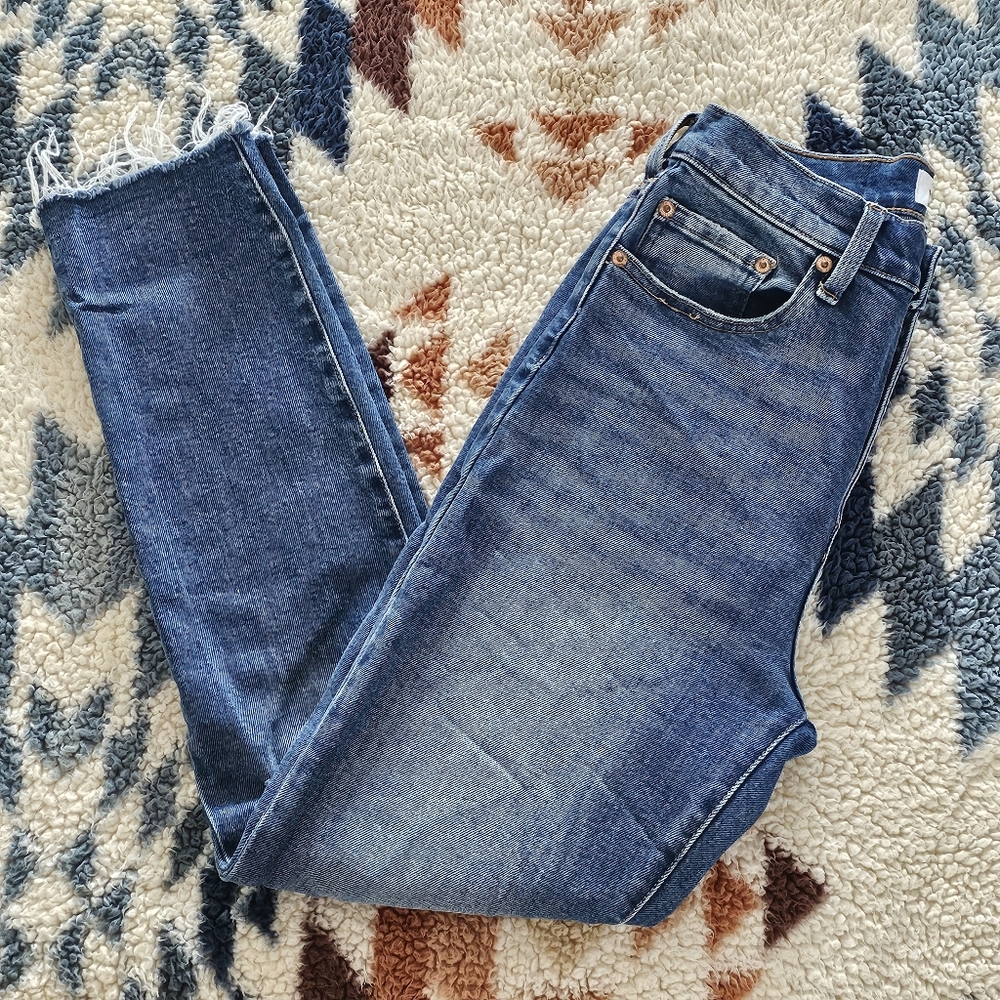 PISTOLA Cara Blue  High Rise Vintage Ankle Skinny Jeans Size 27 - Picture 4 of 13